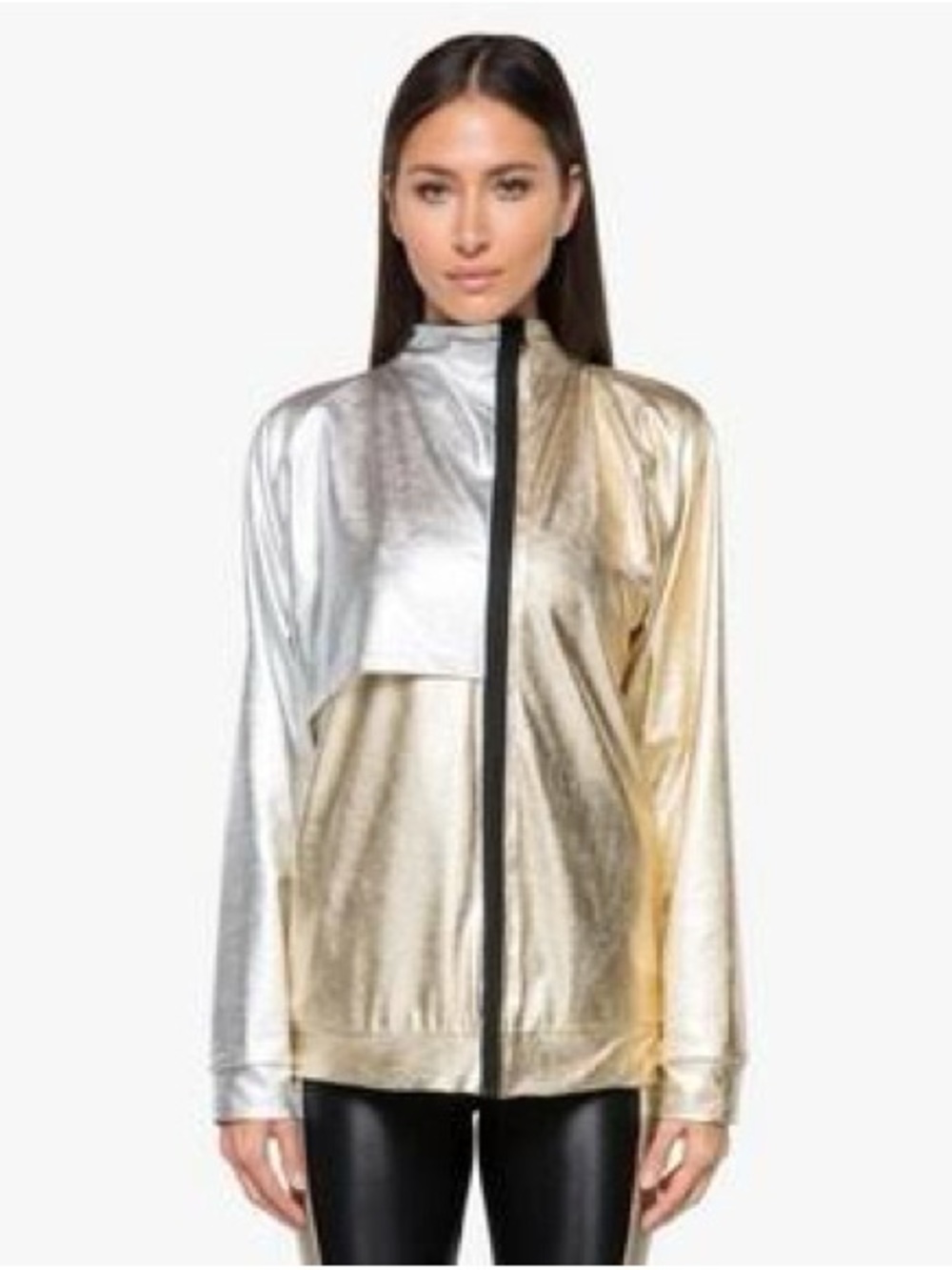 RARE Koral Aurum Chromoscope Metallic Gold & Silver Colorblock Jacket